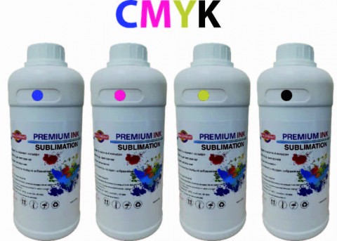 Сублімаційні чорнила преміум комплект (CMYK), 1 л Сублімаційні чорнила преміум комплект (CMYK), 1 л